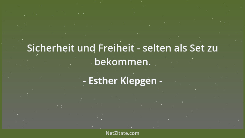Esther Klepgen - Sicherheit und Freiheit - selten als Set zu bekommen....