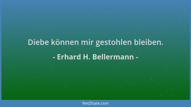 Erhard H. Bellermann - Diebe können mir gestohlen bleiben....