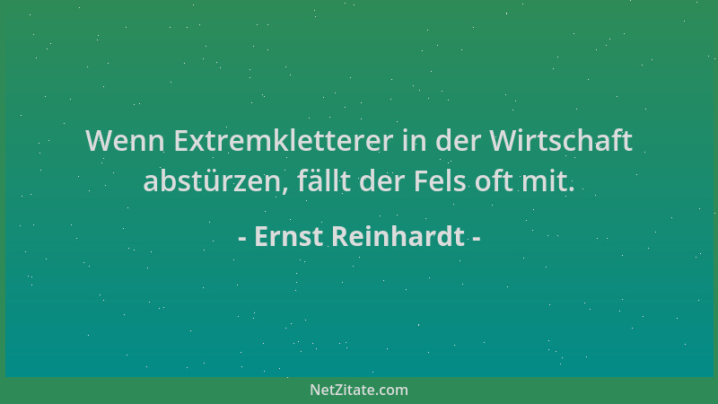 Ernst Reinhardt - Wenn Extremkletterer in der Wirtschaft abstürzen, fällt der Fels oft mit....