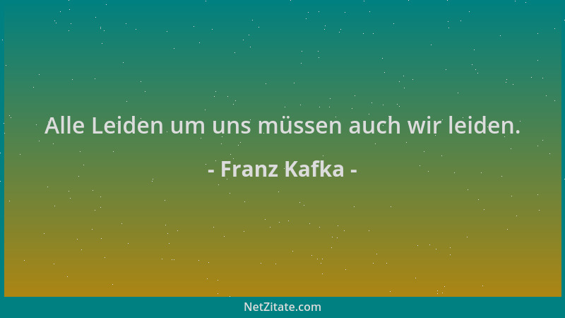 Franz Kafka - Alle Leiden um uns müssen auch wir leiden....