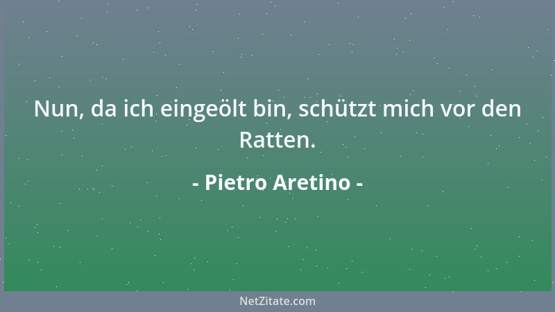 Pietro Aretino - Nun, da ich eingeölt bin, schützt mich vor den Ratten....