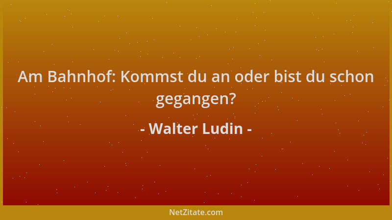Walter Ludin - Am Bahnhof: Kommst du an oder bist du schon gegangen?...
