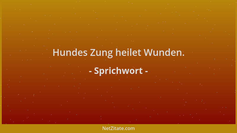 Sprichwort - Hundes Zung heilet Wunden....
