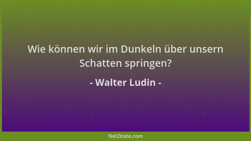 Walter Ludin - Wie können wir im Dunkeln über unsern Schatten springen?...
