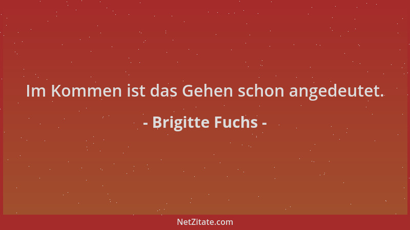 Brigitte Fuchs - Im Kommen ist das Gehen schon angedeutet....