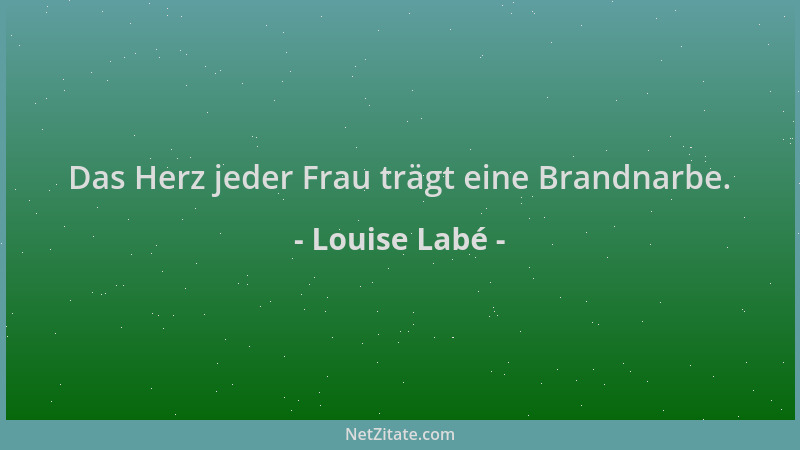 Louise Labé - Das Herz jeder Frau trägt eine Brandnarbe....