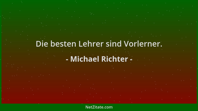Michael Richter - Die besten Lehrer sind Vorlerner....