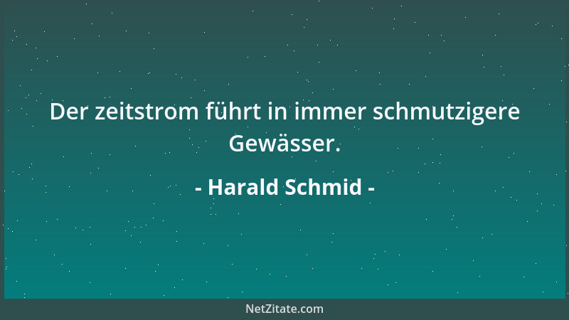 Harald Schmid - Der zeitstrom führt in immer schmutzigere Gewässer....