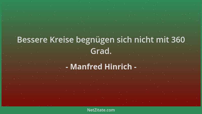 Manfred Hinrich - Bessere Kreise begnügen sich nicht mit 360 Grad....