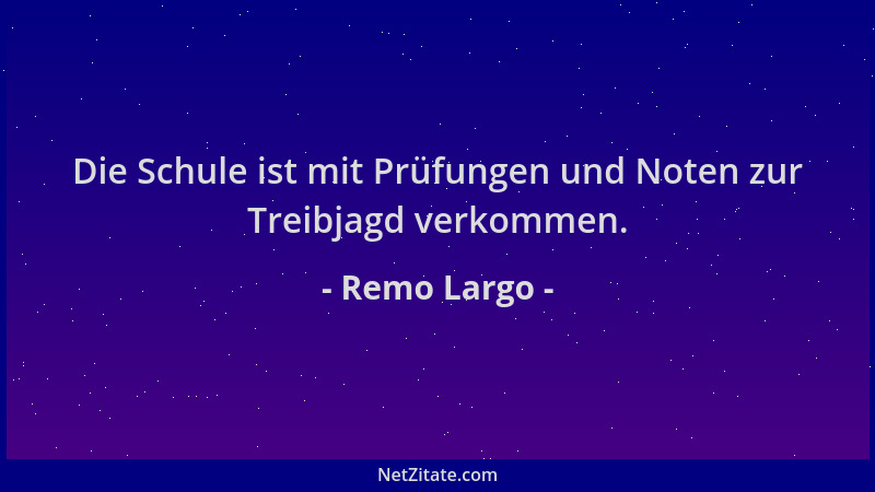Remo Largo - Die Schule ist mit Prüfungen und Noten zur Treibjagd verkommen....