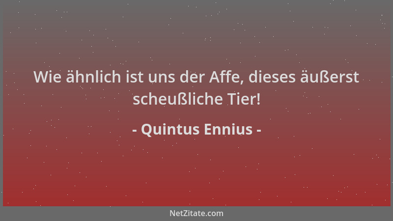 Quintus Ennius - Wie ähnlich ist uns der Affe, dieses äußerst scheußliche Tier!...