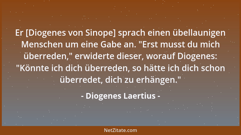 Diogenes Laertius - Die Frage: Was ist ein Freund? beantwortete er [Aristoteles] mit der Erklärung:  "Eine Seele, die in zwe...