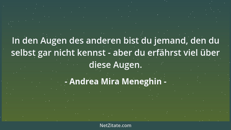 Andrea Mira Meneghin - In den Augen des anderen bist du jemand, den du selbst gar nicht kennst - aber du erfährst viel über...