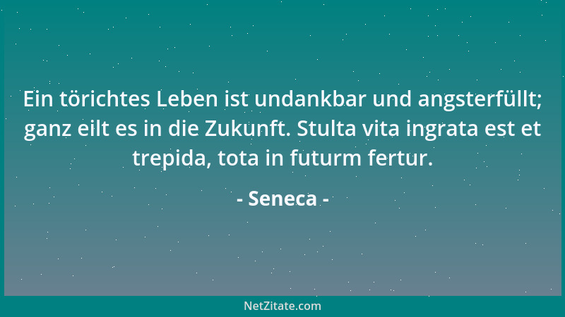 Seneca - Kein Übel ist so groß wie die Angst davor....