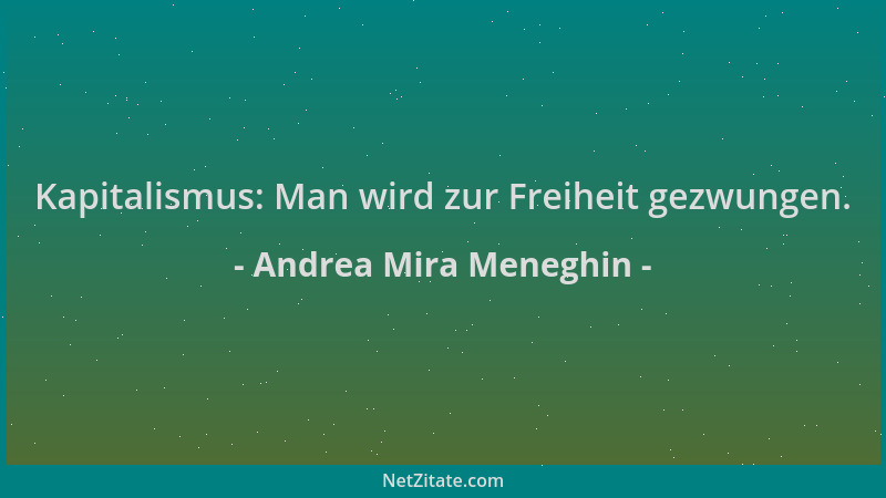 Andrea Mira Meneghin - Kapitalismus: Man wird zur Freiheit gezwungen....