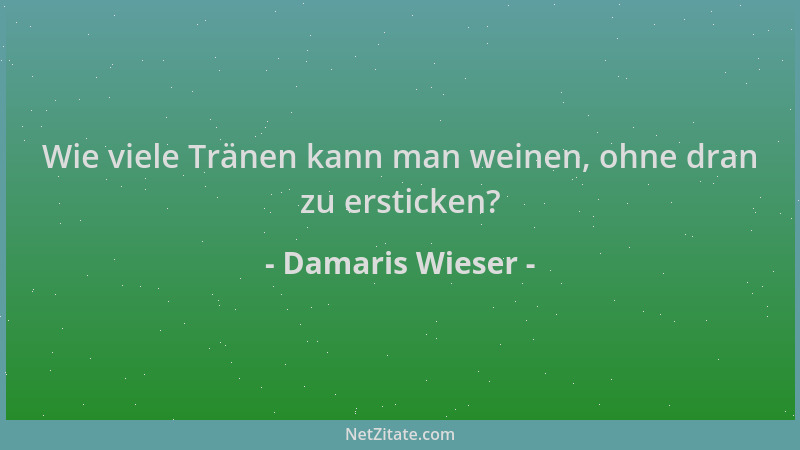 Damaris Wieser - Wie viele Tränen kann man weinen, ohne dran zu ersticken?...