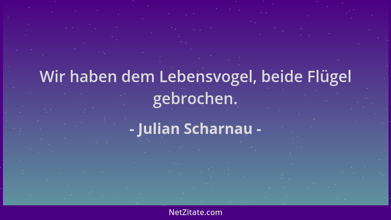 Julian Scharnau - Wir haben dem Lebensvogel, beide Flügel gebrochen....