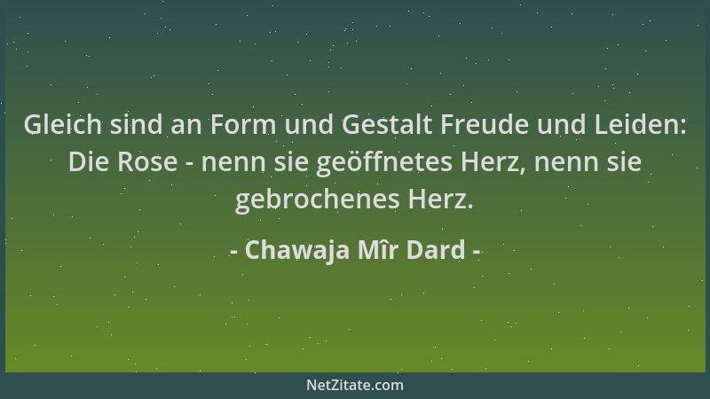 Chawaja Mîr Dard - Gleich sind an Form und Gestalt Freude und Leiden: Die Rose - nenn sie geöffnetes Herz, nenn sie gebroch...