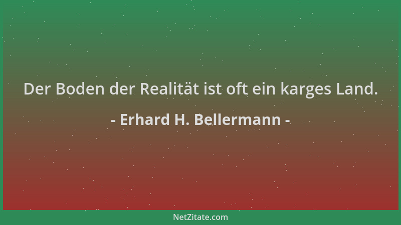 Erhard H. Bellermann - Der Boden der Realität ist oft ein karges Land....