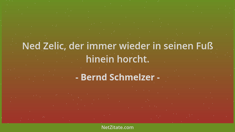 Bernd Schmelzer - Ned Zelic, der immer wieder in seinen Fuß hinein horcht....