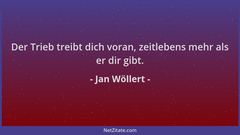 Jan Wöllert - Der Trieb treibt dich voran, zeitlebens mehr als er dir gibt....