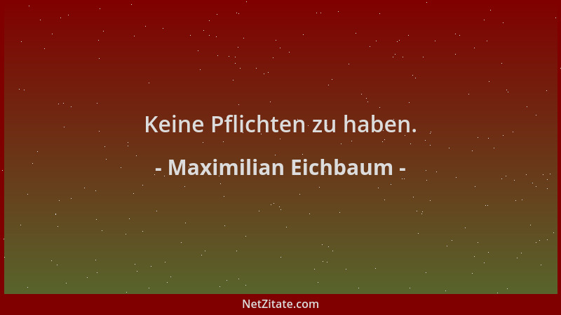 Maximilian Eichbaum - Keine Pflichten zu haben....