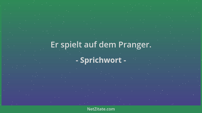 Sprichwort - Er spielt auf dem Pranger....
