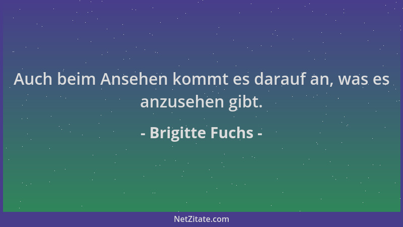 Brigitte Fuchs - Auch beim Ansehen kommt es darauf an, was es anzusehen gibt....