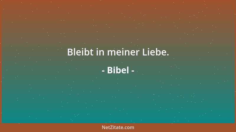 Bibel - Bleibt in meiner Liebe....