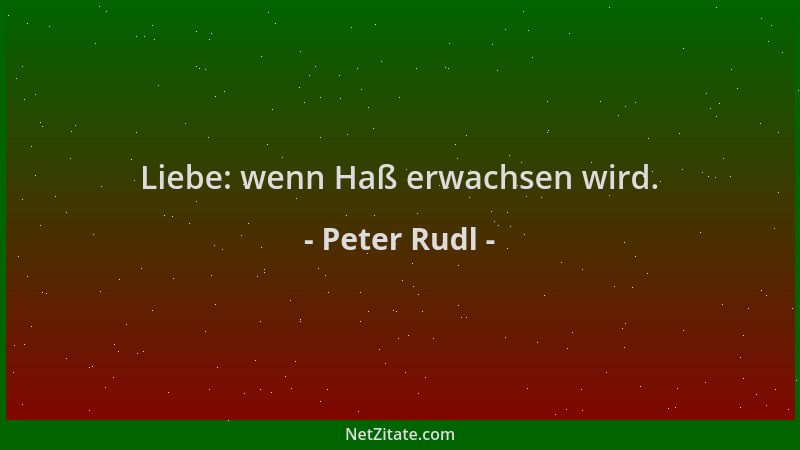 Peter Rudl - Liebe: wenn Haß erwachsen wird....