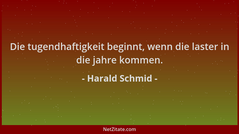 Harald Schmid - Die tugendhaftigkeit beginnt, wenn die laster in die jahre kommen....