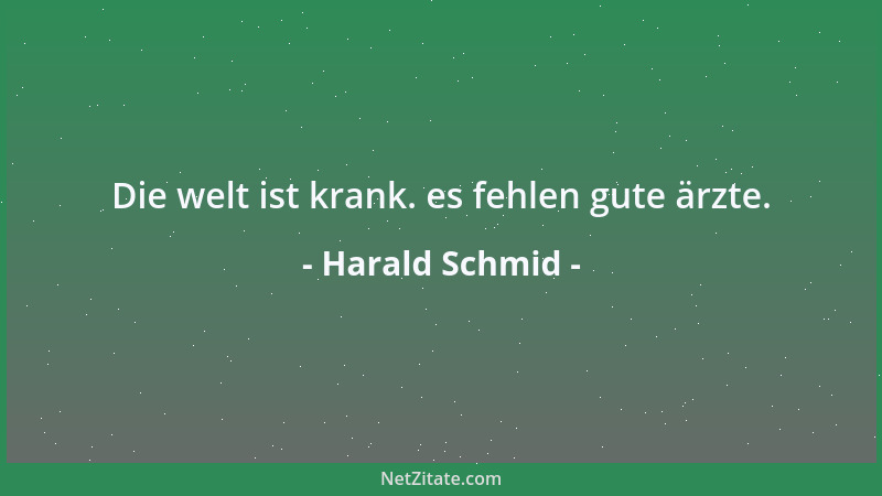 Harald Schmid - Die welt ist krank. es fehlen gute ärzte....