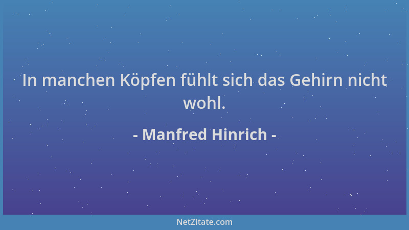 Manfred Hinrich - In manchen Köpfen fühlt sich das Gehirn nicht wohl....