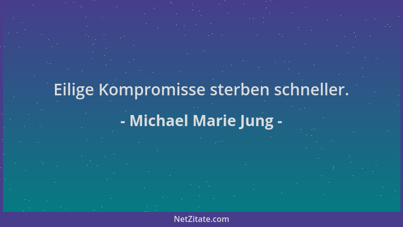 Michael Marie Jung - Eilige Kompromisse sterben schneller....