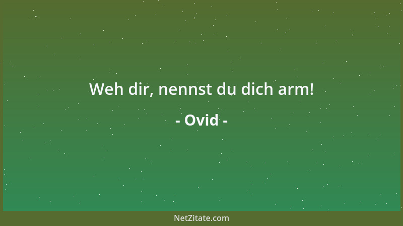 Ovid - Weh dir, nennst du dich arm!...