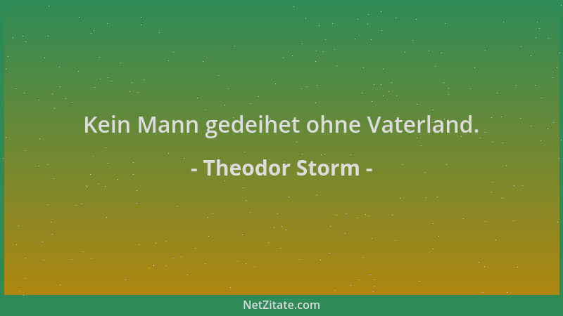 Theodor Storm - Kein Mann gedeihet ohne Vaterland....