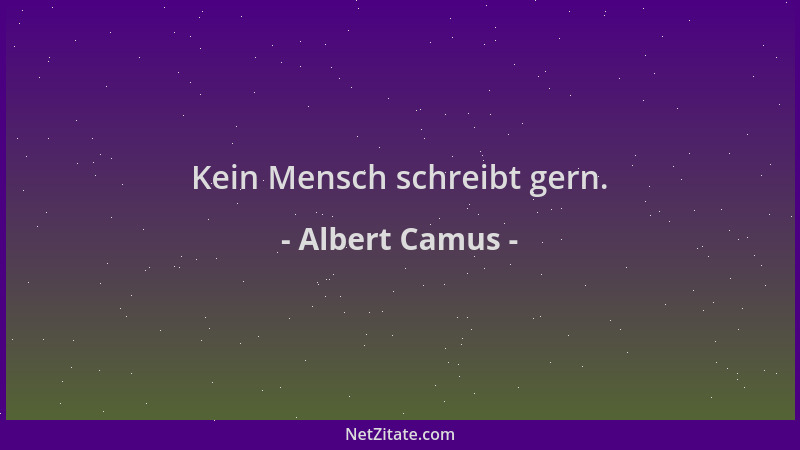 Albert Camus - Kein Mensch schreibt gern....