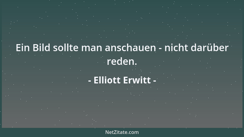 Elliott Erwitt - Ein Bild sollte man anschauen - nicht darüber reden....