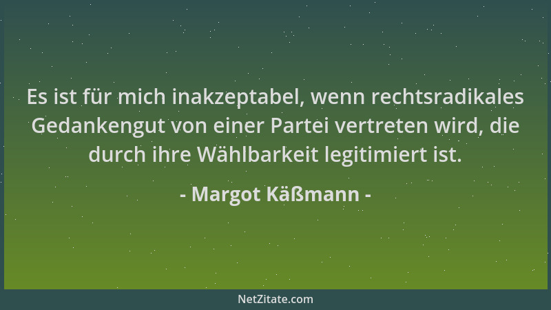 Margot Käßmann - Es ist für mich inakzeptabel, wenn rechtsradikales Gedankengut von einer Partei vertreten wird, die durch...