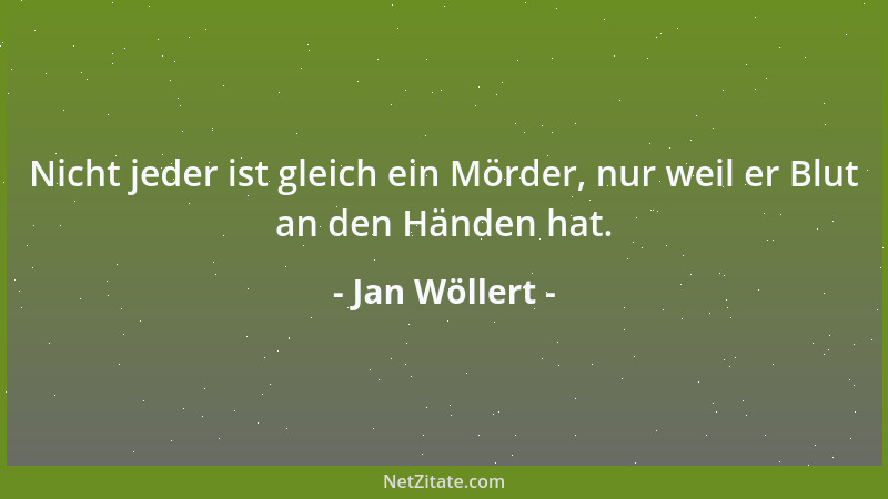 Jan Wöllert - Nicht jeder ist gleich ein Mörder, nur weil er Blut an den Händen hat....