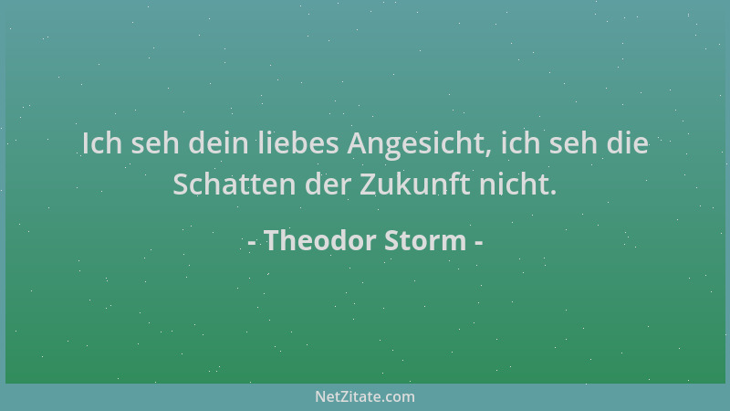 Theodor Storm - Ich seh dein liebes Angesicht, ich seh die Schatten der Zukunft nicht....