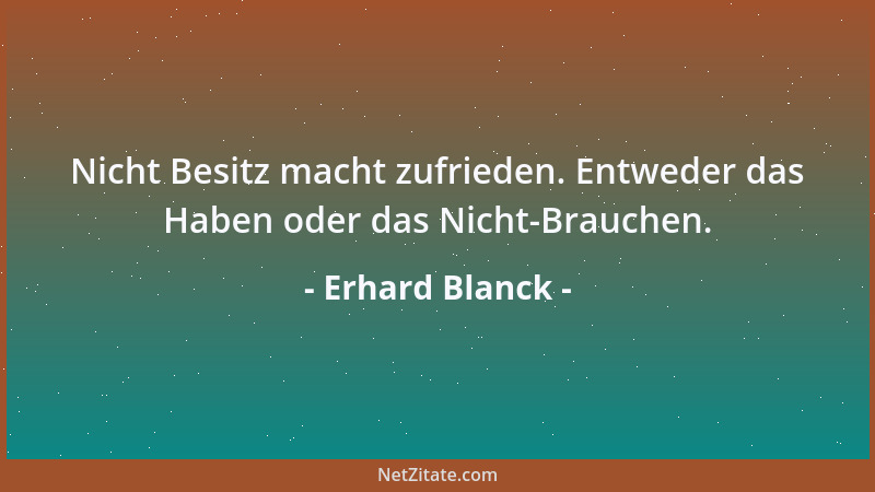 Erhard Blanck - Die Mentalität der Börse gleicht der von Aasgeiern, die weder vor dem Kadaver des Bären noch vor der Haut d...