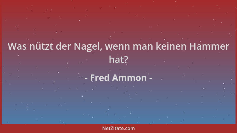 Fred Ammon - Was nützt der Nagel, wenn man keinen Hammer hat?...