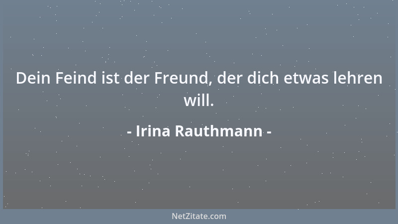 Irina Rauthmann - Dein Feind ist der Freund, der dich etwas lehren will....