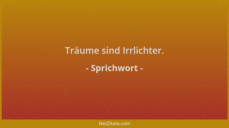 Sprichwort - Träume sind Irrlichter....