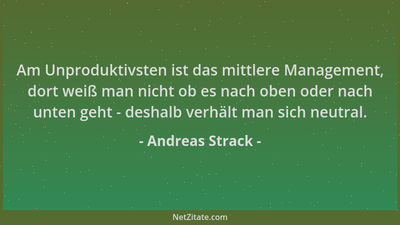 Andreas Strack - Am Unproduktivsten ist das mittlere Management, dort weiß man nicht ob es nach oben oder nach unten geht -...