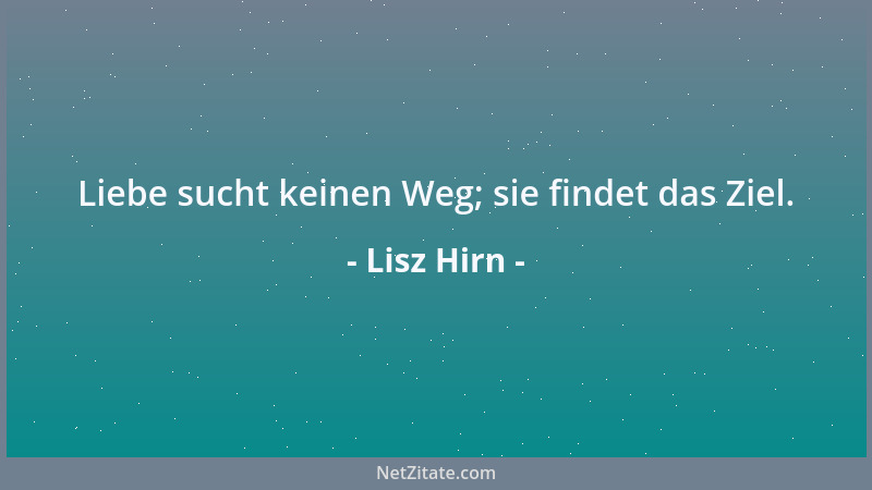 Lisz Hirn - Liebe sucht keinen Weg; sie findet das Ziel....