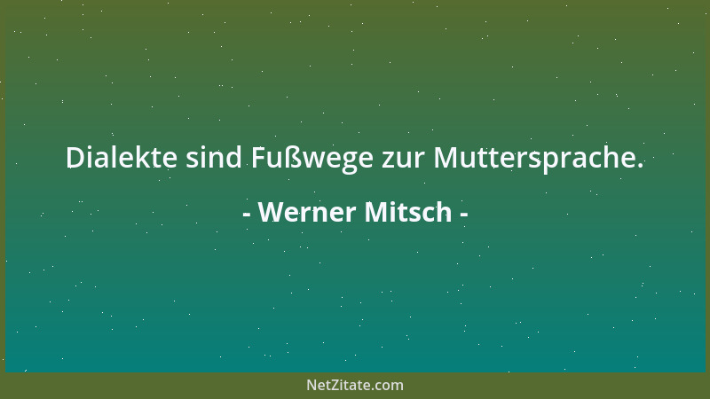 Werner Mitsch - Das Leben ist eine Einbahnstraße in unbekannter Richtung....