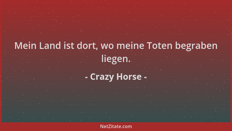 Crazy Horse - Mein Land ist dort, wo meine Toten begraben liegen....