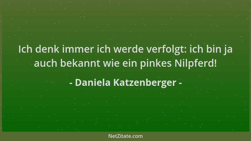 Daniela Katzenberger - Ich denk immer ich werde verfolgt: ich bin ja auch bekannt wie ein pinkes Nilpferd!...